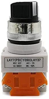 PCGV LAY7 Избора на Ротационен Превключвател, Дръжка Бутон 22 mm 4 Винтови Клеми 2-Лентов Малък Размер на 2-а Позиция