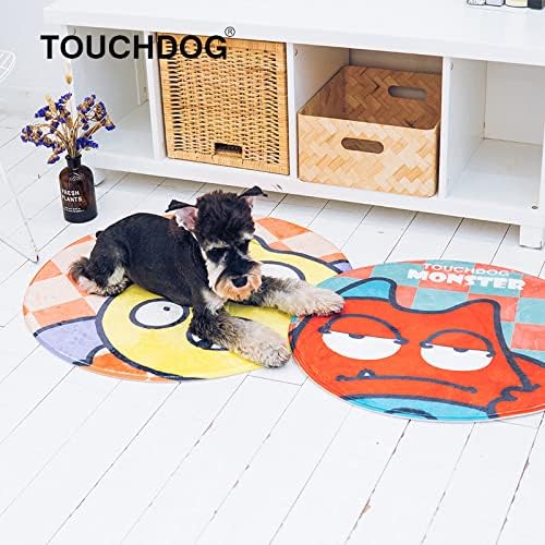 Подложка за кучета и котки Touchdog ® с анимационни трехглазым чудовище - Кръгли легла за кучета, Както за вътрешна, така и за употреба на открито - Подложка за домашни л?