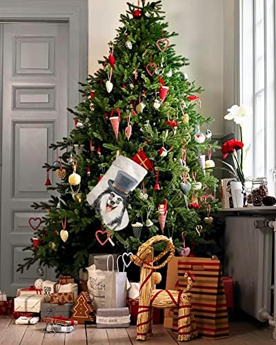 Коледни Чорапи, 18, Големи Коледни Чорапи за захващане към камина, Украса - Джентълменско Отглеждане Хъски за Коледа
