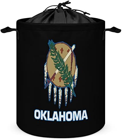 Кошница за дрехи с Флага Оклахома с Цип за Обувки, Чанти за Съхранение на Бельо Кошница за Домашни Пътуване