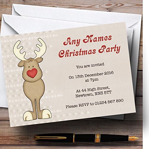 Пощенска картичка Zoo Crafty Rudolph Персонални Покани за Коледа/Нова година/ Празнично парти