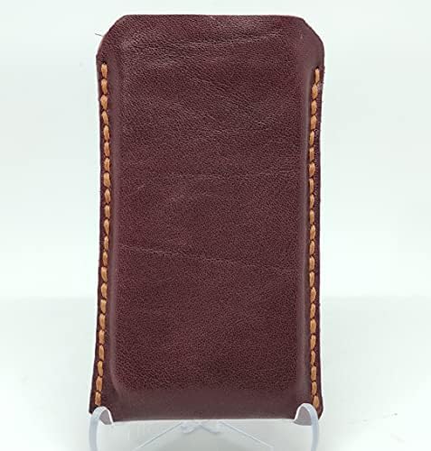 Чанта-кобур от естествена кожа за Huawei Enjoy 9, Калъф за вашия телефон ръчна изработка от естествена кожа, Изработен по поръчка Кожен Калъф-чанта за носене, Вертикална М