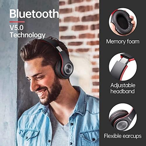 Слушалки pollini Bluetooth в ухото, безжични слушалки V5.0 от 6 режими на еквалайзера, меки слушалки с ефект на памет и вграден микрофон за мобилен телефон iPhone / Android / КОМПЮТЪР