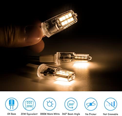 Led лампа VALUCKY G4 12V, 1,3-Ваттные led Лампи 10шт, Топъл Бял 3000 До, Еквивалентен на халогенна лампа с мощност 20 W