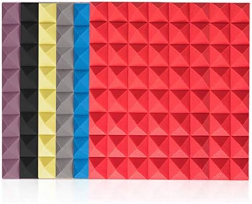 YNFNGXU Пирамидални Звукопоглощающая памучен стена За студио на закрито със самозалепващи пяна, Звукоизоляционная антивибрационна тампон за ауспуха 50x50x5 см, Цвят: че?