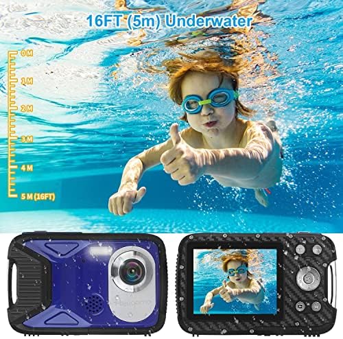 Водоустойчив Цифров фотоапарат 1080P 21MP Подводна Детска Камера с 2,8-инчов LCD екран 8-Кратно цифрово Увеличение Акумулаторна