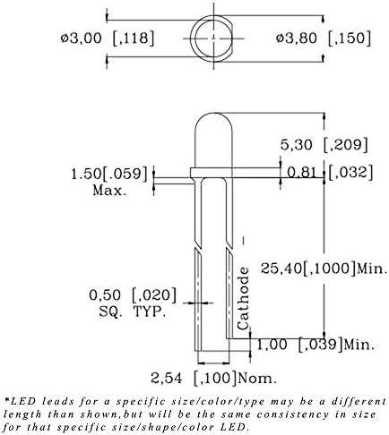 Светодиоди фара 3 мм с Кръгли, езда, Червен Дишаща /затухающий LED - Супер ярък (опаковка от 50 броя)