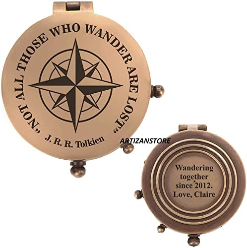 Персонализирани компас на поръчка (6 дизайни) Гравиране на Латунном Компаса - Работа компас в ретро стил в кутия за Подарък