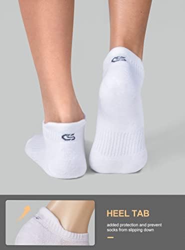 CS CELERSPORT 12 Чифта Чорапи за бягане на глезените, Спортни Чорапи с дълбоко деколте върху възглавницата, Бели * 6 + Многоцветни * 6, Средни