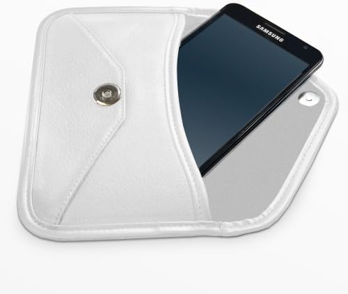 Калъф BoxWave, Съвместими с Razer Phone 2 (калъф от BoxWave) - Луксозни Кожена чанта-месинджър, чанта-плик от изкуствена кожа за Razer Phone 2, Razer Phone | Телефон 2 - Бял цвят на слонова кост