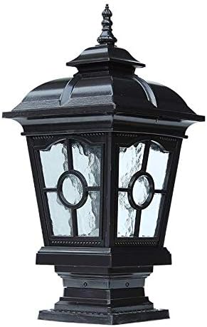 TQXDD Vintage IP55 Bollard Pillar Light E27 Открит Прозрачен Стъклен Стълб-Фенер за работа на Открито вътрешен Двор,