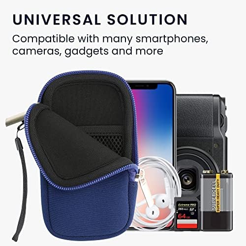 Неопреновая чанта за телефон kwmobile, Размер XS - 3,5 / 4 - Универсална чанта за мобилен телефон с цип, лента на китката