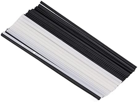 Черен/бял дължина 25 см ABS/PP/PE/PPR заваръчни пластмасови пръчки за ремонт на автомобилни брони инструменти за заваряване с горещ въздух на картечница (Размер: PPR черен 1