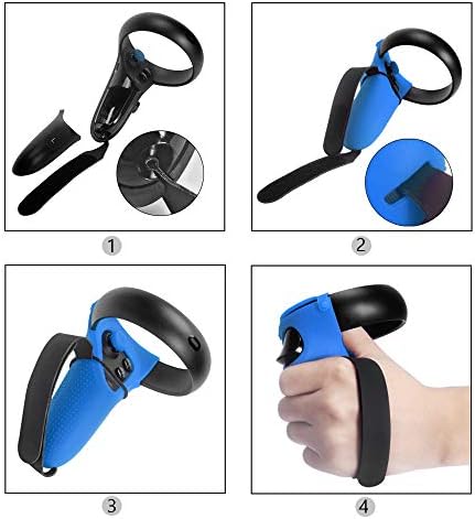 Тампон върху юмрук HIJIAO и ръкохватка на контролера за виртуална слушалки Oculus Quest / Oculus Rift S (син)