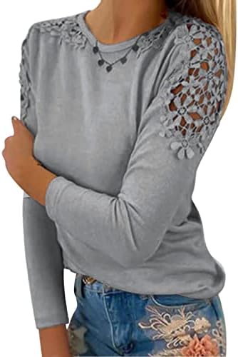 Дамски Флорални Дантелени Блузи, Тениски С открити Рамене, от Ежедневните Свободни Пуловери, Ризи с кръгло деколте, Лятна