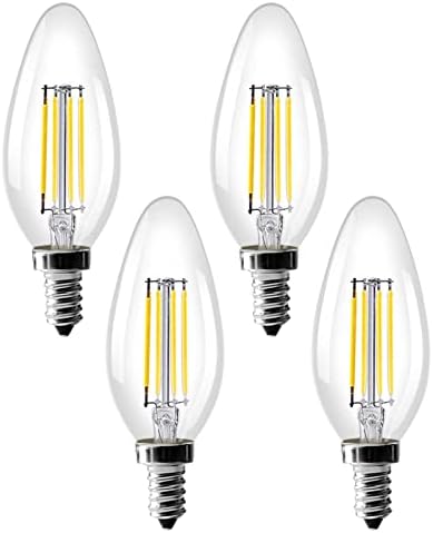 Xianfei E27 Led крушка на Едисон, 6 W Прозрачна Led лампа с нажежаема жичка във вид на свещи, Еквивалент на 60 W, 560