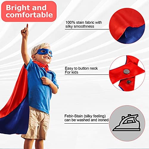 InPoTo Пелерини Супергерои за деца, Пелерини герои и маски, подходящи за наряжания момчета и момичета от 3 до 12 години