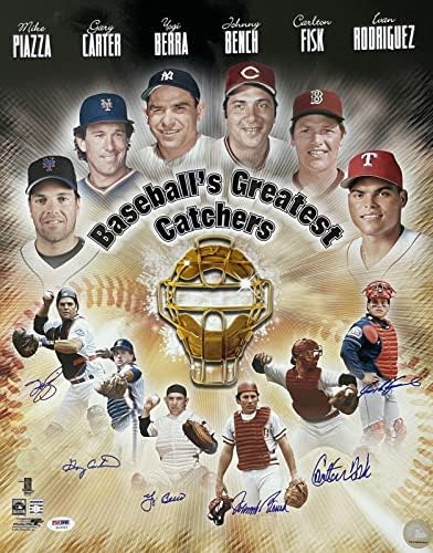 Бейзболни топки най-Големият Catchers с множество Надписи 16x20 S12022 Рядък модел Piazza Carter - Снимки на MLB С автограф