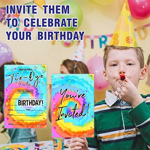 Покани за рожден ден -Покани Картички на тема Вратовръзка Боядисват в деня на раждане (брой 20) С конвертами, Начертайте