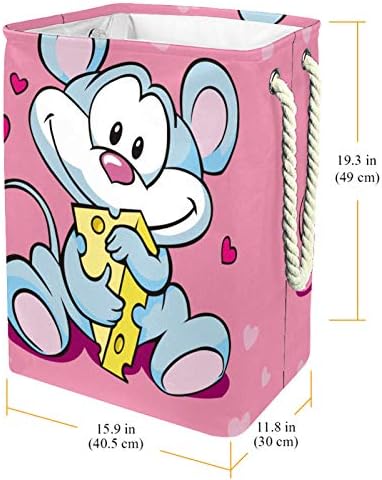 DEYYA Розови Кошници за бельо на Модел Сладка Малка Мишка, Висока Здрава Сгъваема Кошница за Дрехи за Възрастни, Деца,