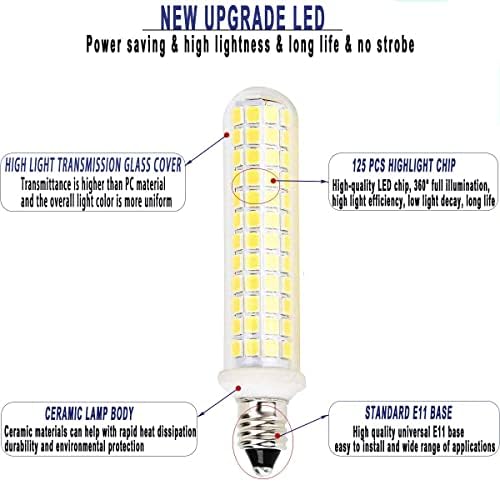 Нов ъпдейт -led лампа E11, 125 светодиоди, което е еквивалента на 100 W халогенни лампи с мощност 120 W, 10 W 1100лм,