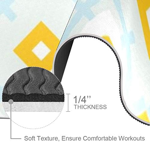 Геометричен Прост дебел килимче за йога премиум-клас, в екологично Чист Гумена подложка за здраве и фитнес, Нескользящий