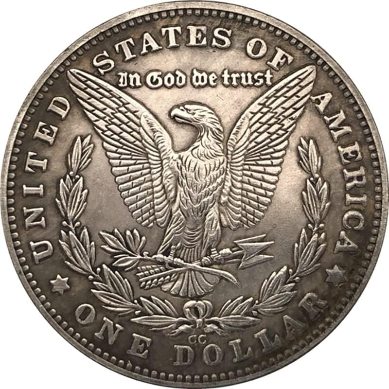 38 ММ Антични Сребро Доларова Монета Американски Морган Скитник Монета 1890CC Занаят 38