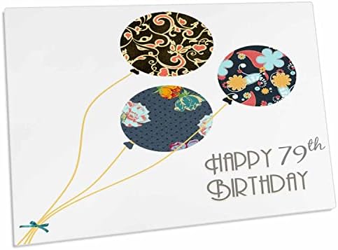 3dRose С 79-ти рожден ден - Модерни, Стилни балони с цветя. - Подложки за работния плот (dpd-162020-1)