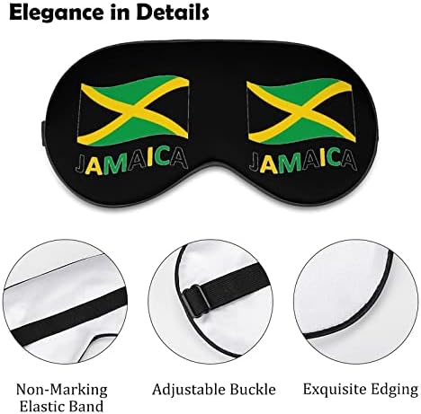 Ямайски Флаг Забавно Маска За Очи За Сън Мека Превръзка На Очите с Регулируема Каишка Нощна Сянка за Мъже Жени