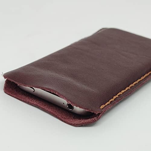 Чанта-кобур от естествена кожа за Oppo Reno, Калъф за вашия телефон ръчна изработка от естествена кожа, Изработен по