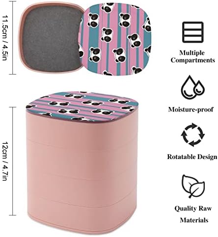 Ковчег за Бижута NAHAN с Шарките на Пандите Преносим Пътен Бижутериен Калъф ABS Кутия За Съхранение на Бижута Pink за