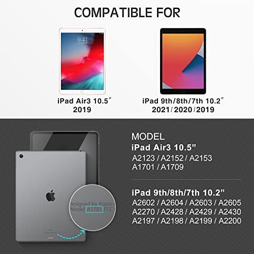 Калъф KingBlanc за iPad Air 3-то поколение 2019 / iPad Pro 10.5 2017 и [Инсталиране на 1 докосване] HD-прозрачно защитно