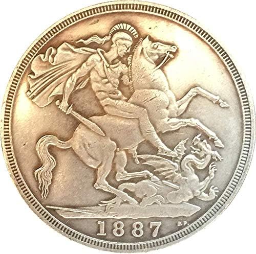 Монета на Повикване Великобритания 1887 1 Краун Виктория 2 - аз съм Копие на Портрета на Монети Колекция Бижута Подаръци