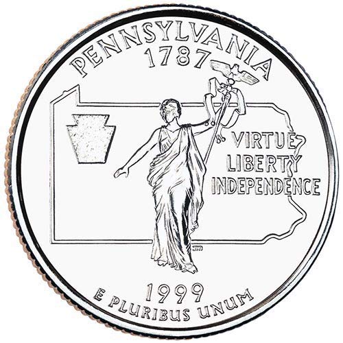 1999 P BU Избор тримесечие на щата Пенсилвания, не Обращающийся Монетен двор на САЩ