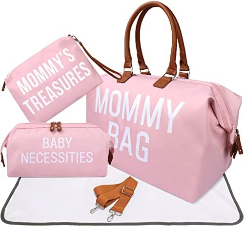OAKJAR [Усъвършенстване на голямата] Чанта за майките в болницата, Чанта-тоут за памперси, Болнични чанти за раждане на дете с 2 Торби