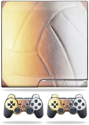 Кожата MightySkins е Съвместим с тънки скинами Sony Playstation 3 PS3 + 2 обвивки контролер, стикер за волейбол