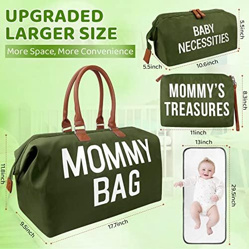 OAKJAR [Усъвършенстване на голямата] Чанта за майките в болницата, Чанта-тоут за памперси, Болнични чанти за раждане на дете с 2 Торби