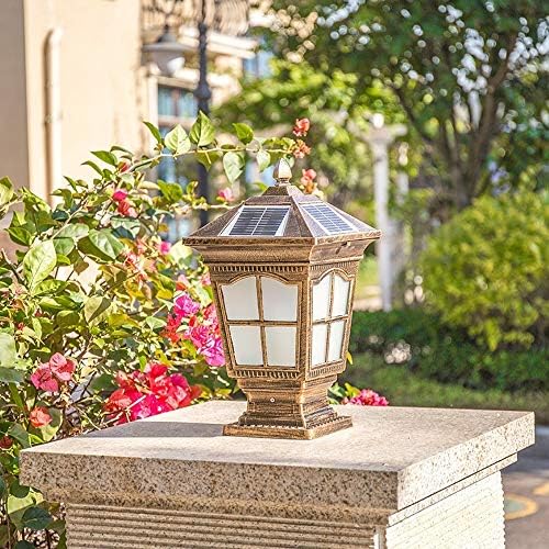 GUOCC Творчески Антикварен Открит Слънчев Led Лампа-Колона Традиционен Дворна Ограда Монтиране на Слънчевата Светлина-Колона