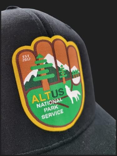 Шапки PNW Wonderland Apparel Alt US National Park Service Flexfit с Тканым Пластир Alt National Park Service