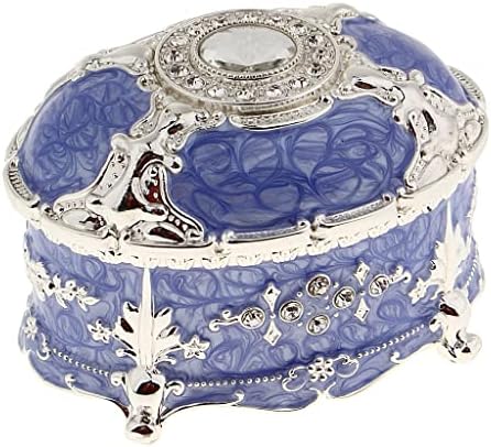 WJCCY Реколта Метална Кутия За пръстени, Калъф за Украшения, Принцеса, Европейски Дворец, Метална Кръгла кутия за съхранение в Ретро стил (Цвят: лилаво, размер: 10,8 * 7,7 * 7