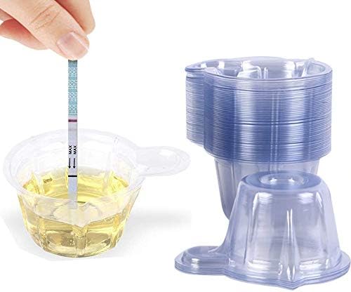 XIPEGPA 150 Опаковка 40 мл Чашки за урина Пластмасови за Еднократна употреба, Лесно Събирани Чашки за проби Урина за Тест за бременност/Тест На овулацията/тест pH (Прозрач?