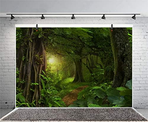 LFEEY 10x8 фута Приказна Тропическа Гора Снимка Фон Детски Рожден Ден, Събитие Декор Вечнозелени Гори Джунглата Природни
