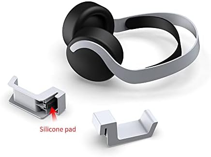 Държач за слушалки за конзолата GOTRUTH PS5, Алуминиева Мини-Поставка за слушалки безжични слушалки за Playstation 5 Pulse 3D (Бял)