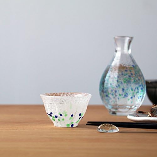 Чашка за саке Aderia F-70449, 2,4 течни унции (70 мл), Shonai Занаятите, Цвете Цудзури, Чаша, Лапи, Произведено в Япония