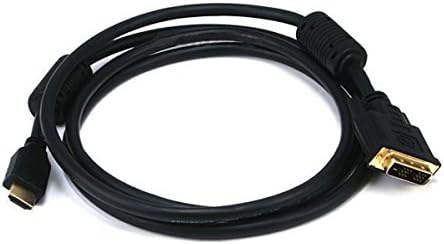 Високоскоростен кабел-адаптер Monoprice 6 фута 28AWG HDMI-DVI с Ферритовыми сердечниками - Черен