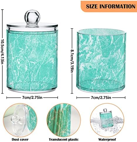 innewgogo Green Marble 2 Опаковки Титуляр за памучни тампони, Органайзер, Диспенсер, Пластмасови, Стъклени Контейнери