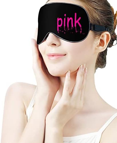 I Love Розова Маска за очи За Сън Меки Калъфи за Очите, Блокер Светлина, Превръзка на Очите и с Регулируема Каишка за Спане по време на Пътуване