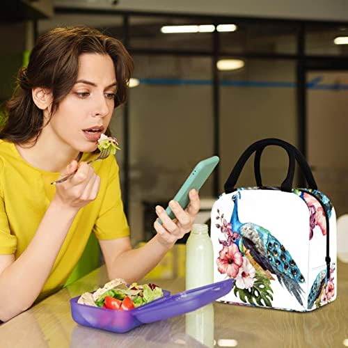 Дамски Чанта за обяд GUEROTKR, Кутия за обяд за мъже, Дамски Кутия за Обяд, цветен модел под формата на паун и птици
