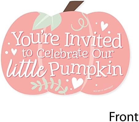 Голяма точка Щастие За момичета, Малки Покана във формата на Тикви за попълване - Покани Картички за Есенно парти по
