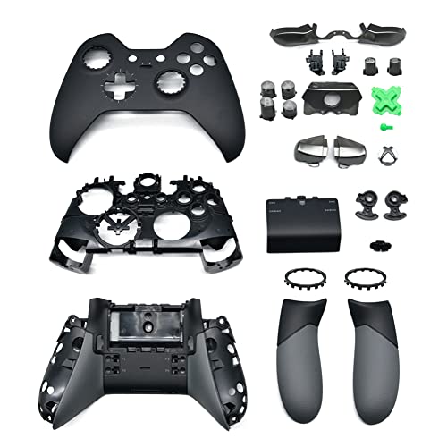 Комплект резервни части за корпуса на Junsi, Съвместим с безжичен контролер Xbox One Elite - Черно, Включва предната